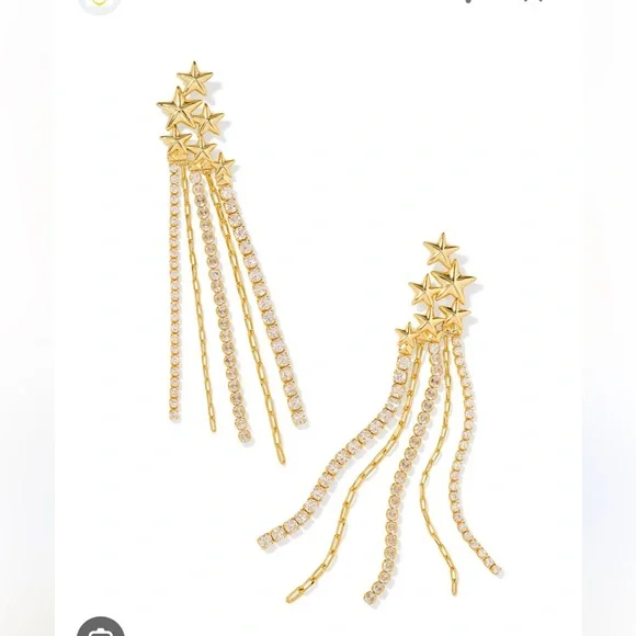 NWT- Kendra Scott Cassidy Gold Statement Earring Dangling - Picture 2 of 7